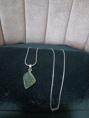 925 Moldavite Pendant Necklace